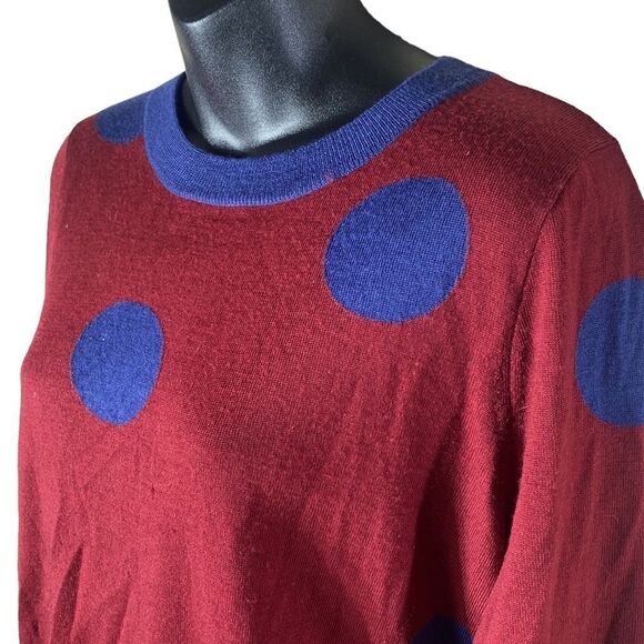 J. Crew large merino wool polka dot pullover sweater - Picture 2 of 5